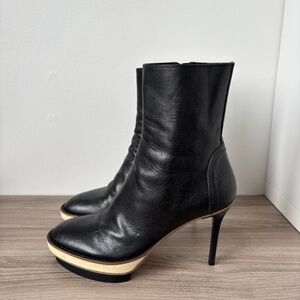 Ann Demeulemeester Heels Boots Platform Leather Sz 38 / 8 US Authentic❤️